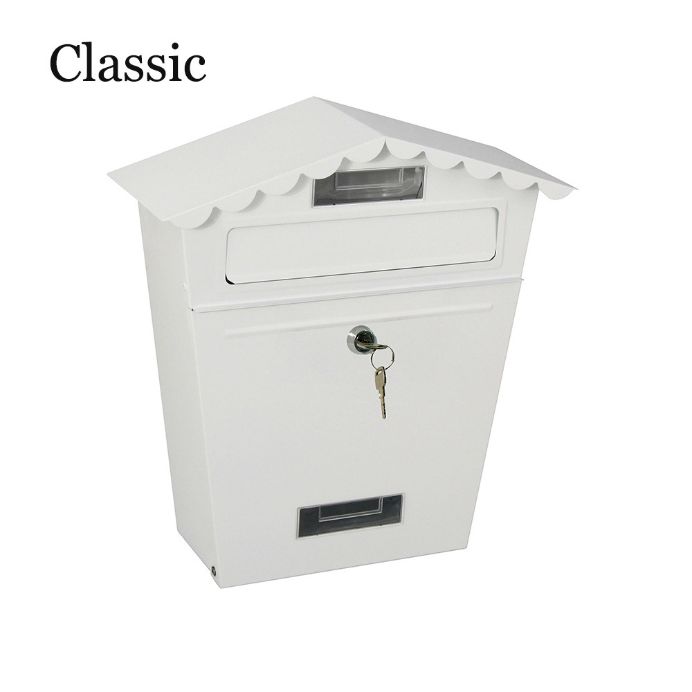 Caixa de correio em aço modelo classic branco