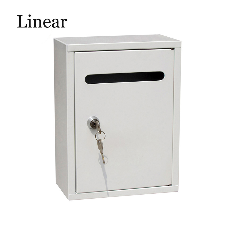 Caixa de correio em aço modelo linear branco