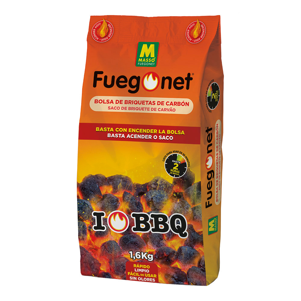 Saco de carvão instantâneo 1 5kg fuegonet masso