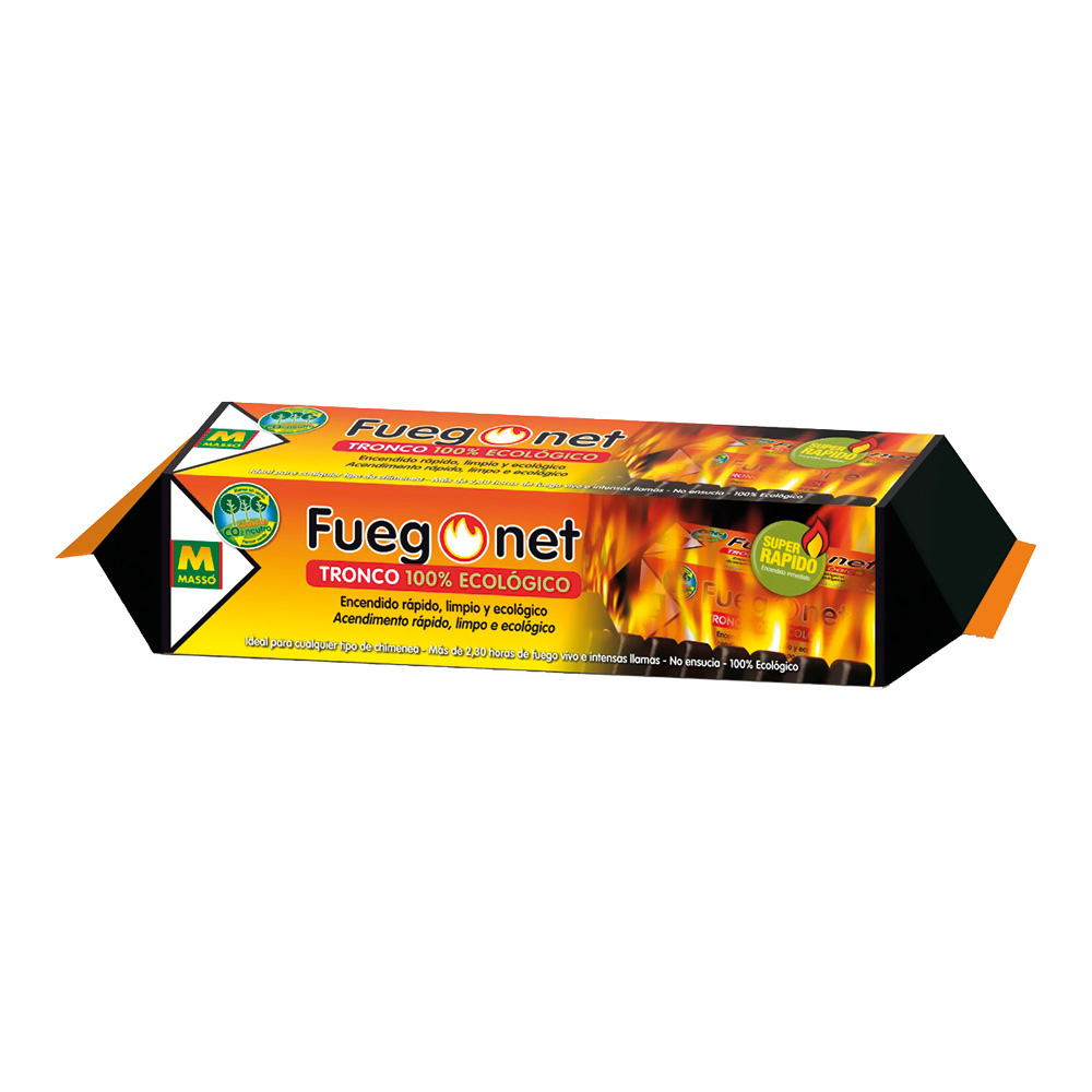 Tronco 100% ecologico fuegonet 20x7 5x7 5cm