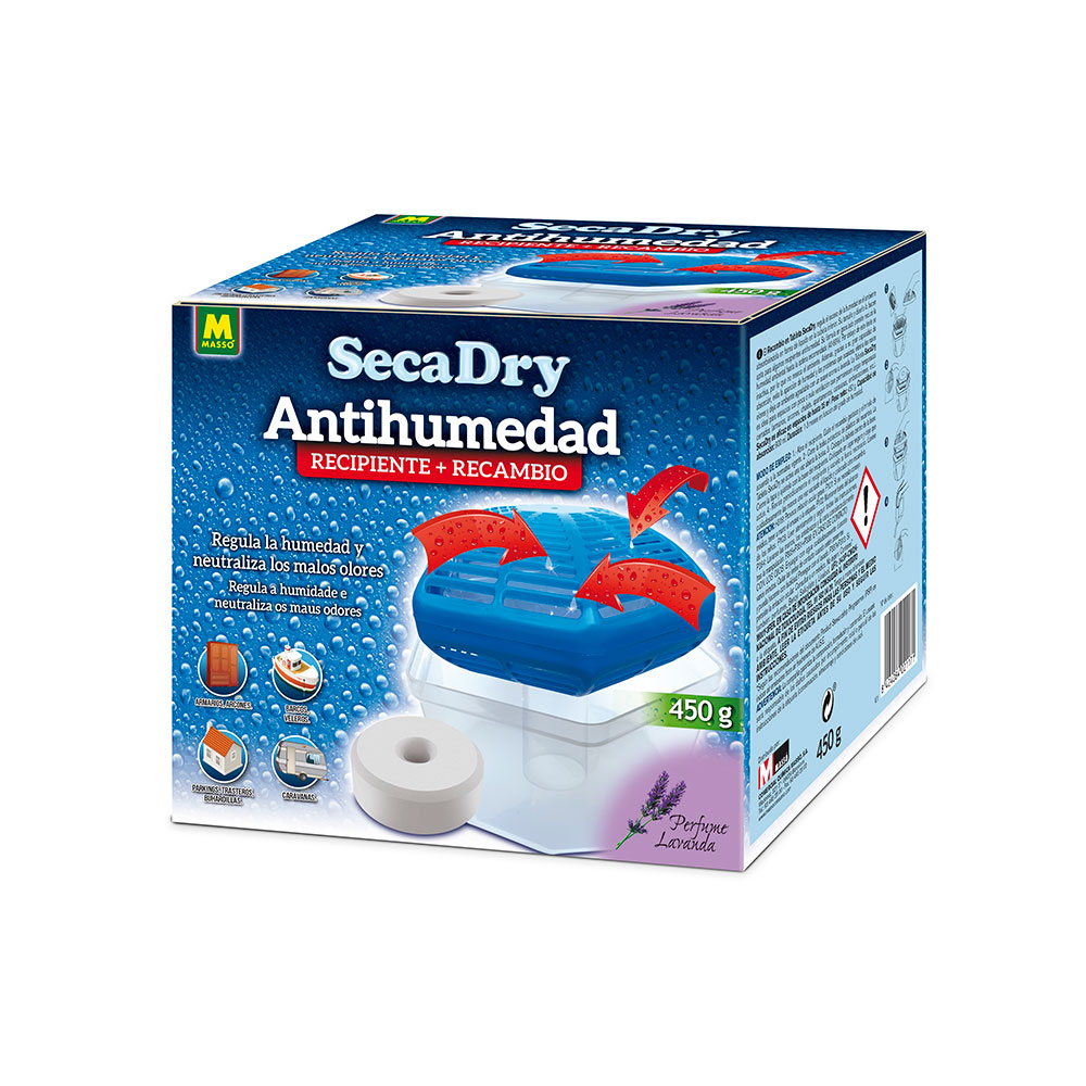 Secadry anti- humidade recipiente + tablete 450g. 231649 massó