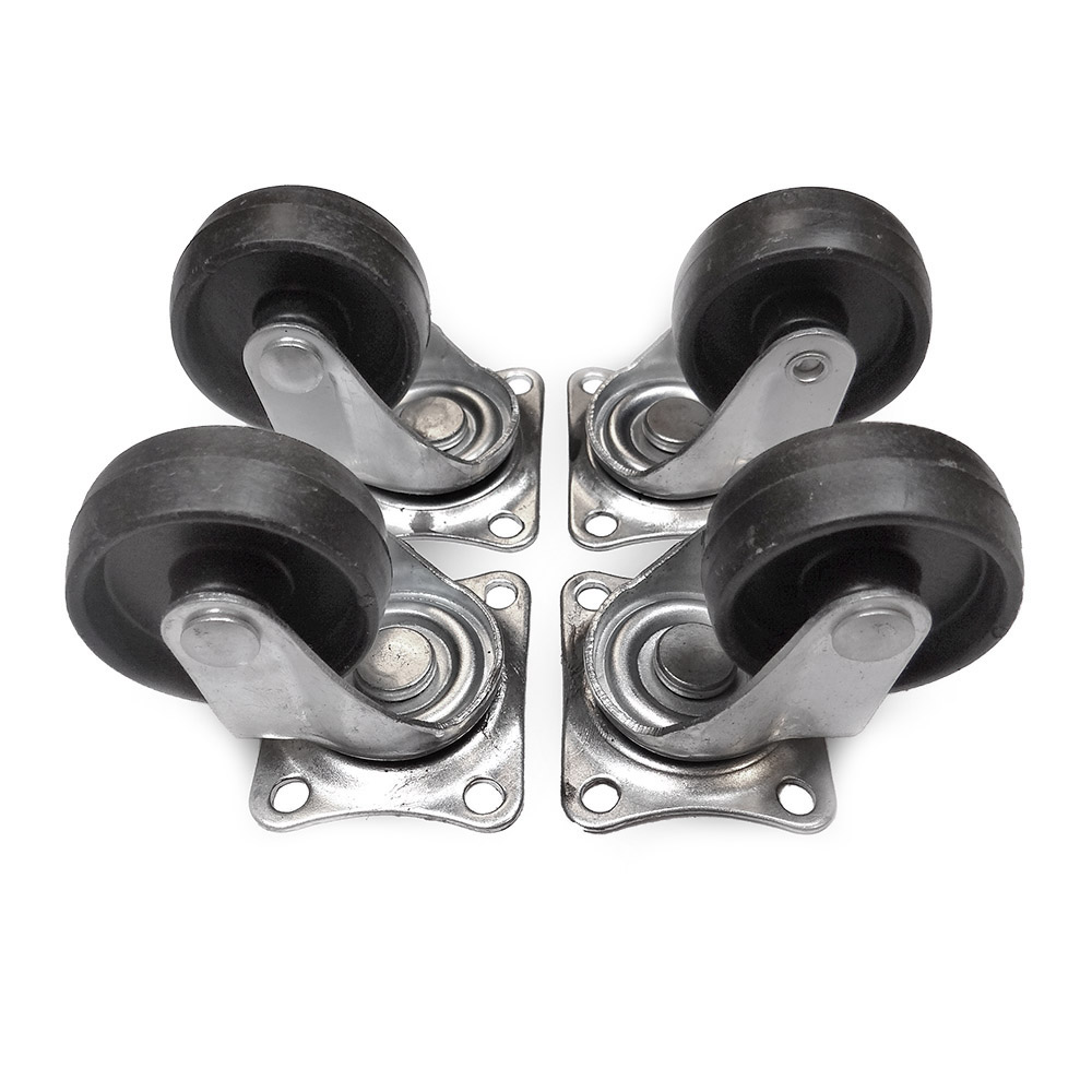 Set 4 rodas 40mm pretas 45x40mm