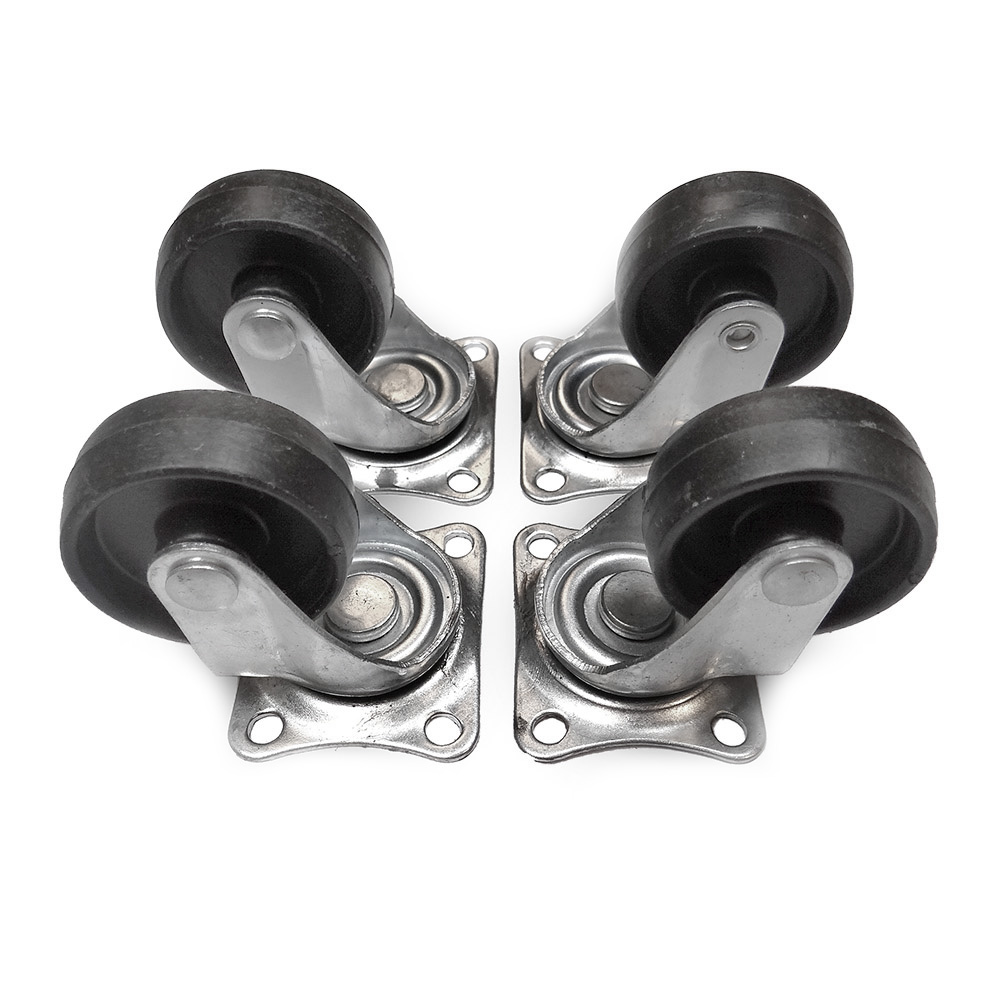 Set 4 rodas 50mm pretas
