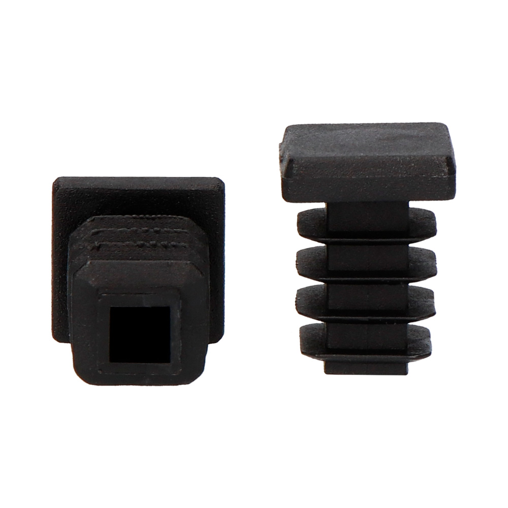 Topo sistema interior quadrada com aba 18x18mm preto
