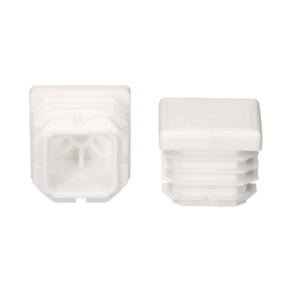 Topo sistema interior quadrada com aba 25x25mm branco