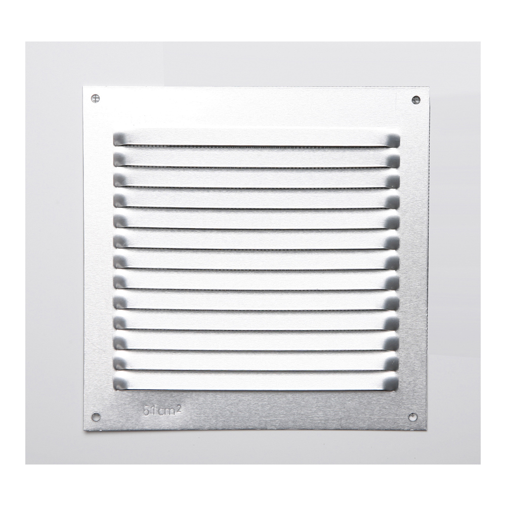 Grelhas sem laterais aluminio 0.6 natural 150x150mm