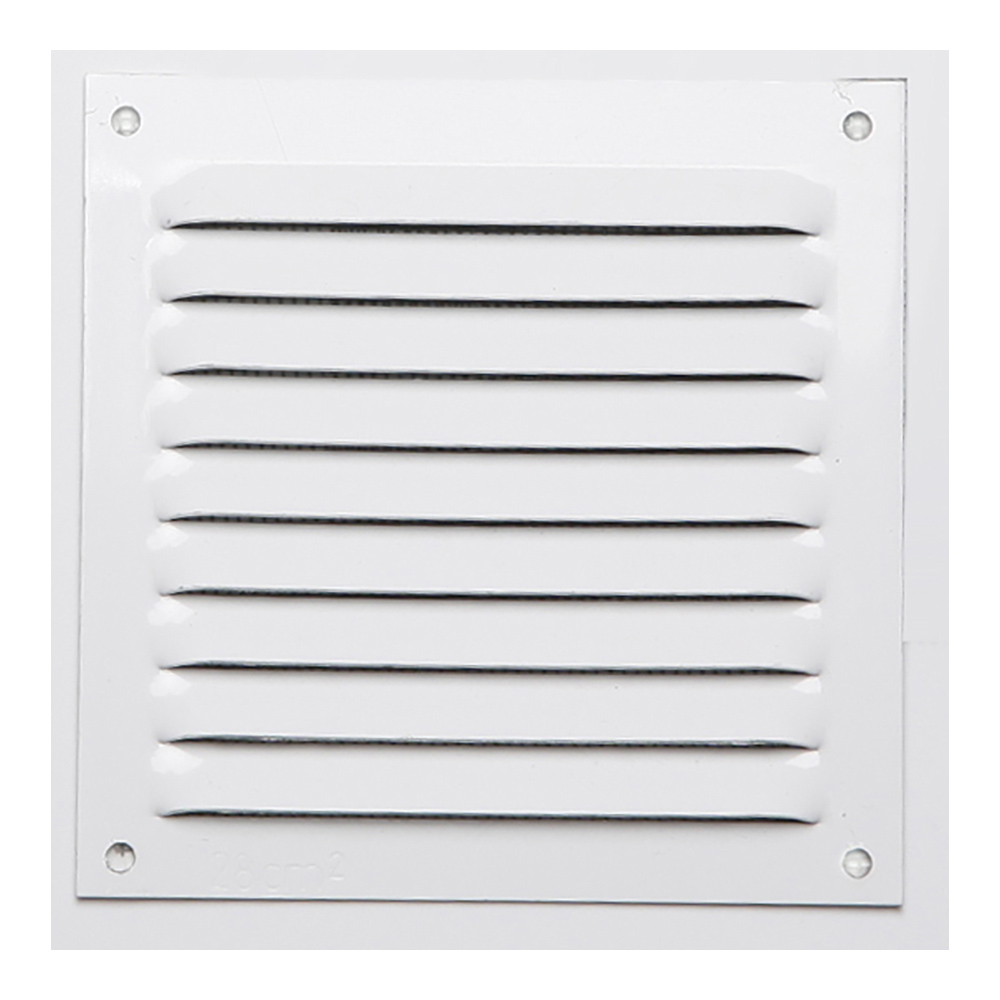 Grelhas sem laterais aluminio 0.6 lacado branco 100x100mm