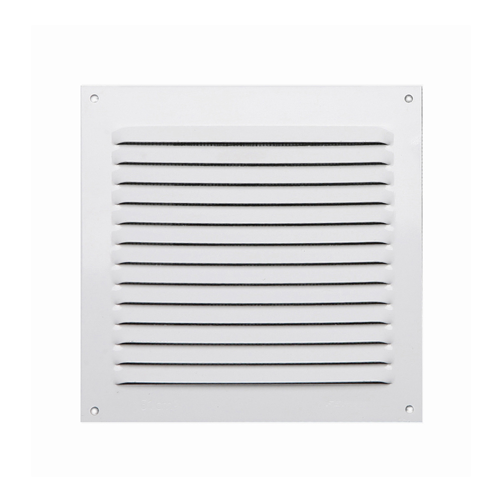 Grelhas sem laterais aluminio 0.6 lacado branco 150x150mm