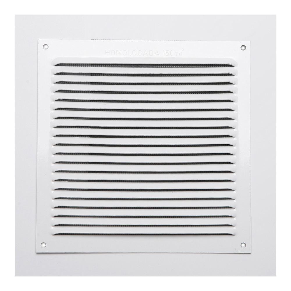 Grelhas sem laterais aluminio 0.6 lacado branco 170x170mm