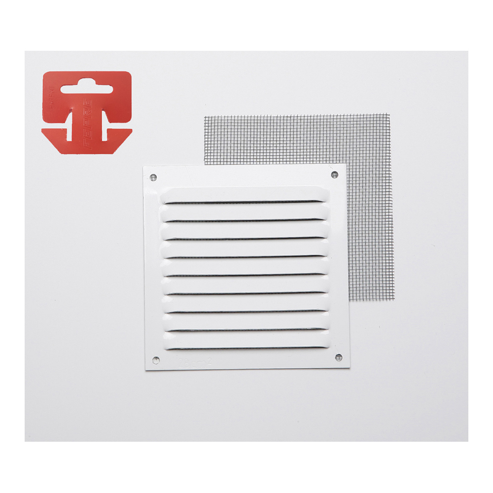 Grelha anti-mosquito. aluminio 0.6 branco laqueado 100x100mm (g)