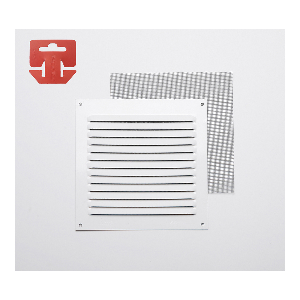 Grelha anti-mosquito aluminio 0.6 branco laqueado 150x150mm (g)