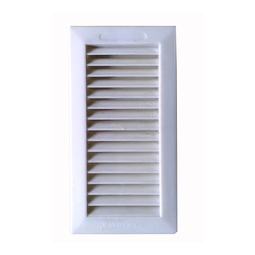 Grelha encastravel com janela 13.3x26cm+ laterais abs branco (g)