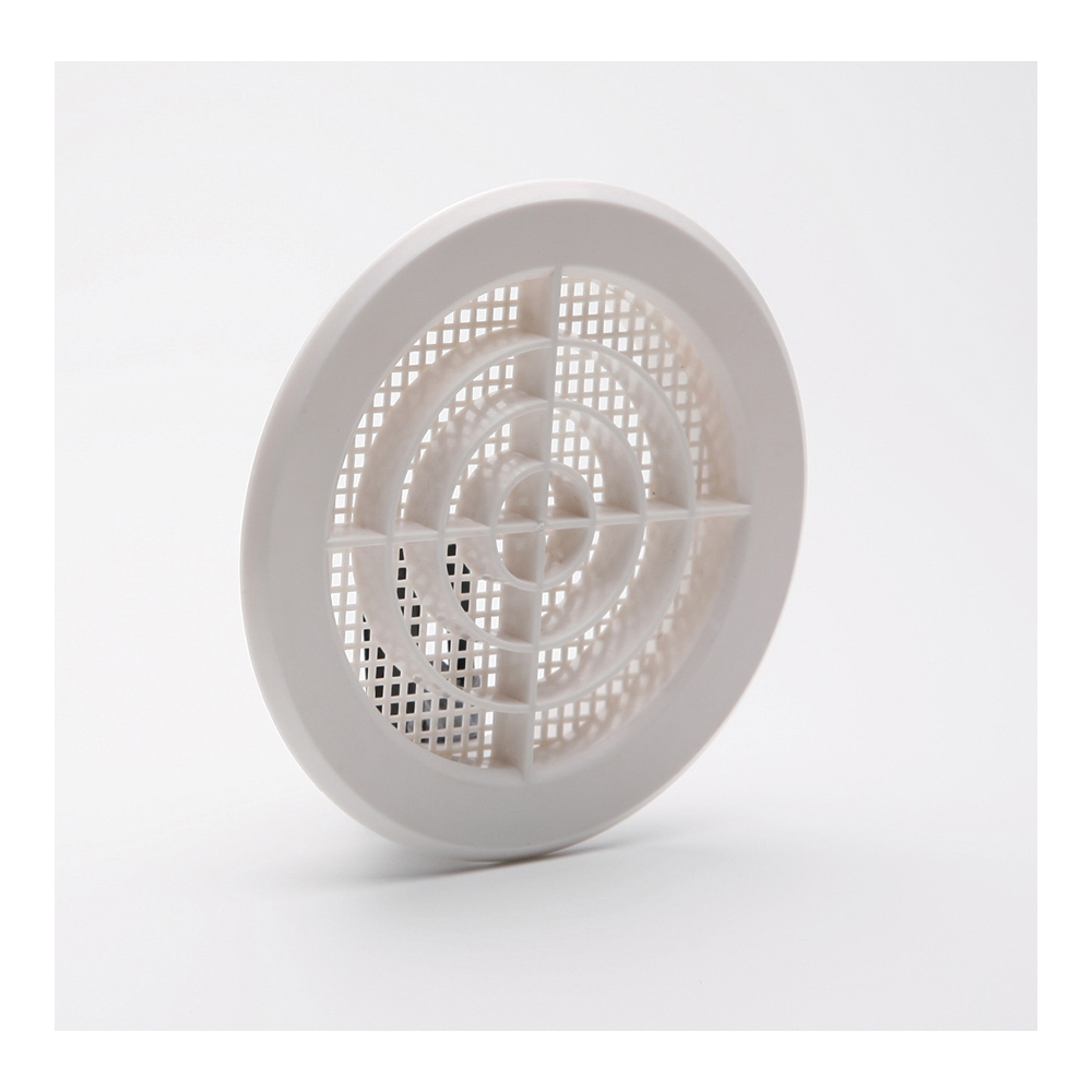 Grelha encastravel+clipsar d-10-11cm abs branco + mosquiteira