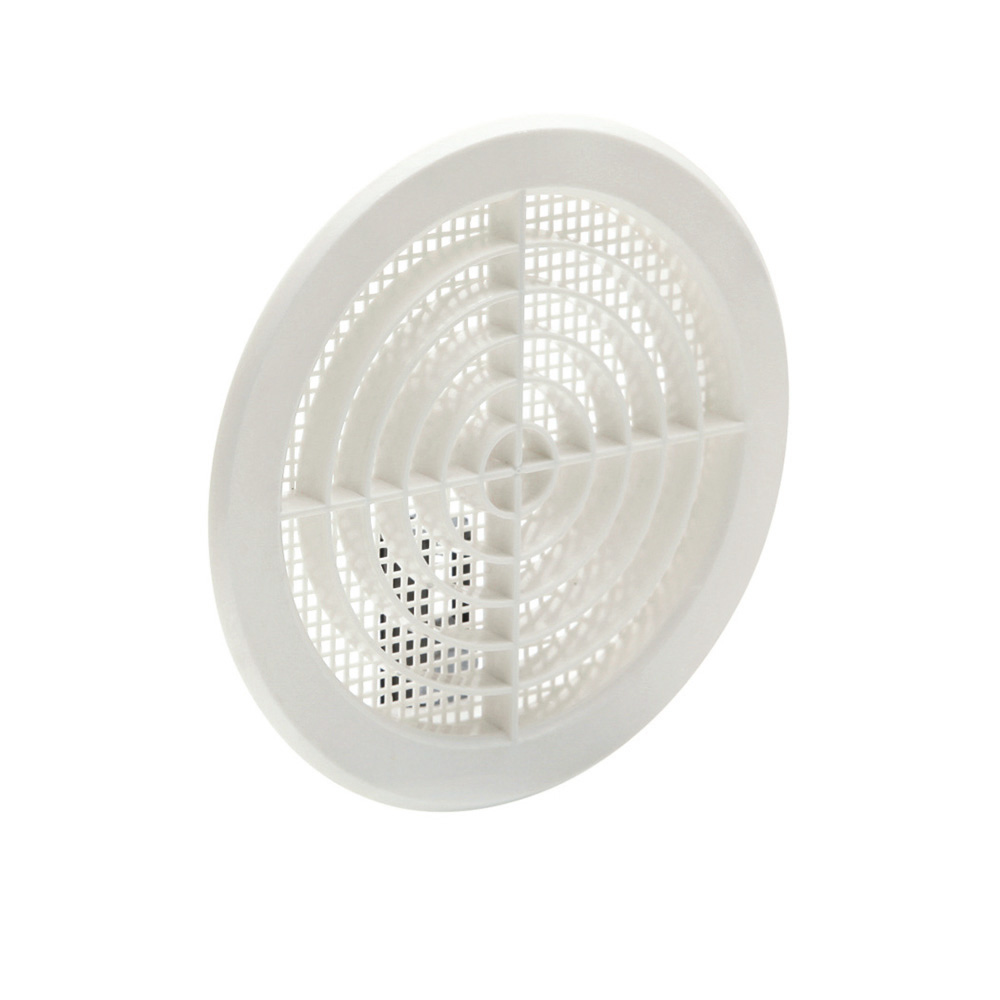 Grelha encastravel+clipsar d-12.5-14cm abs branco+mosquiteira