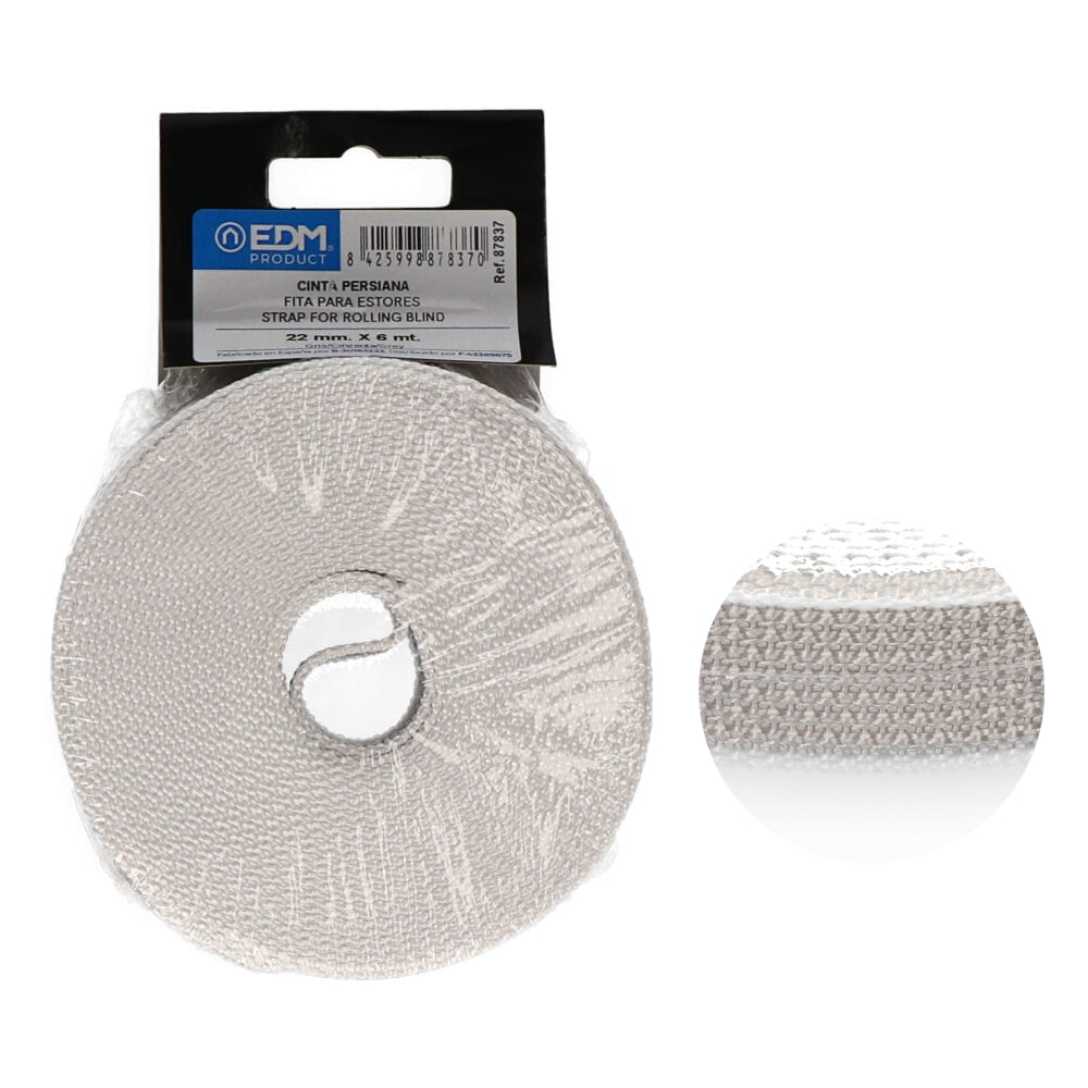 Fita para estores mini g-8 6mts cinzenta 22mm