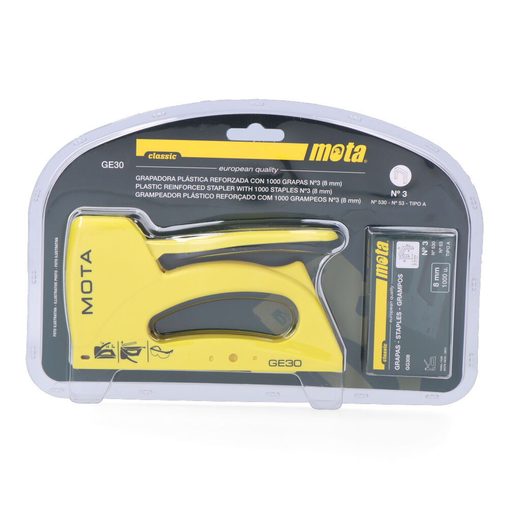 Agrafador classic n°3 + 1000 agrafos 8mm ge30 mota