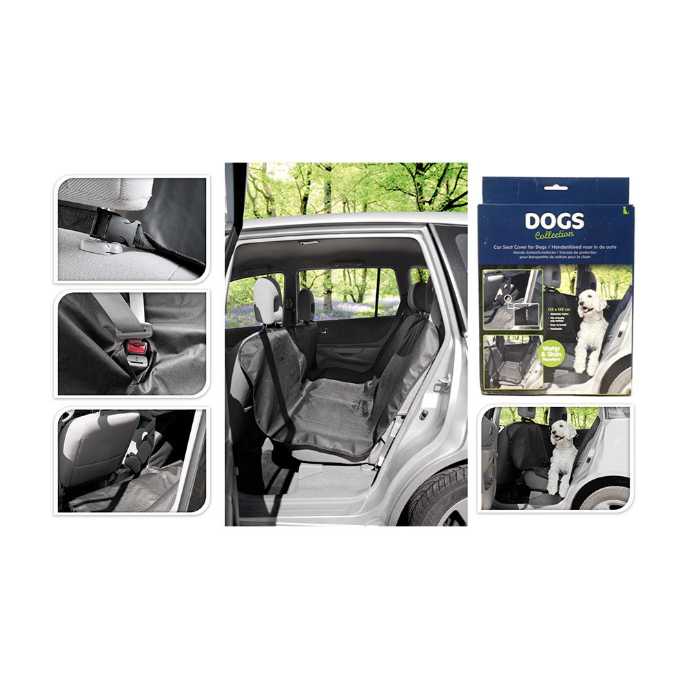 Capa protetora para assento de carro 135x145cm preta poliester