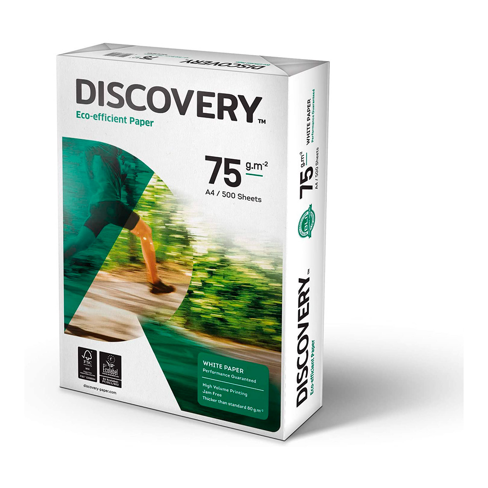 Pack 500 folhas papel multifunções discovery dina4 75g