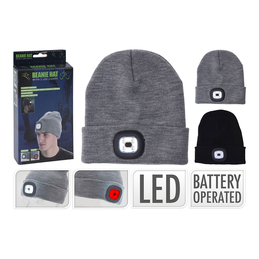 Gorro com luzes led cores sortidas 60lm