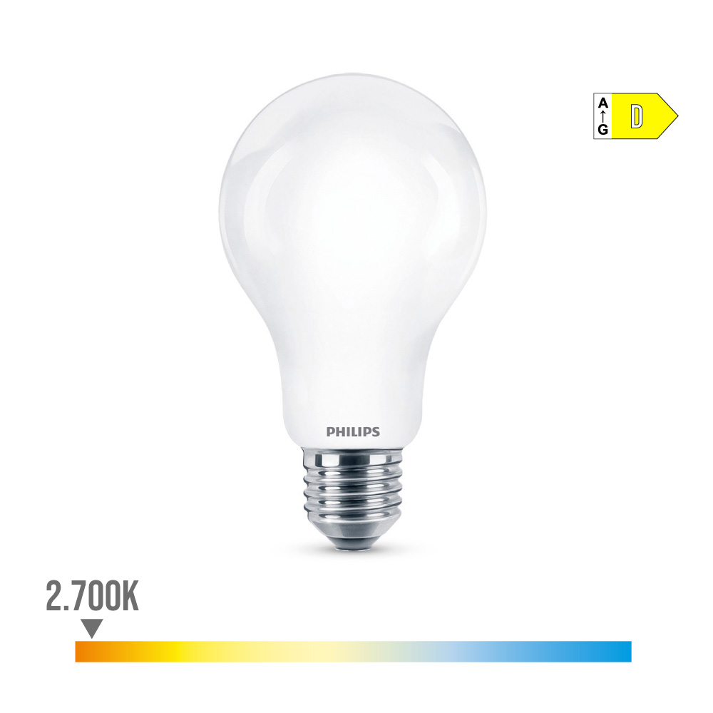 Lâmpada led standard e27 13w 2000lm 2700k luz quente ø7x12 1cm. philips