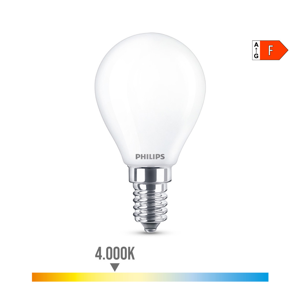 Lâmpada esférica led e14 4 3 w 470lm 4000k daylight ø4 5x8 2cm philips