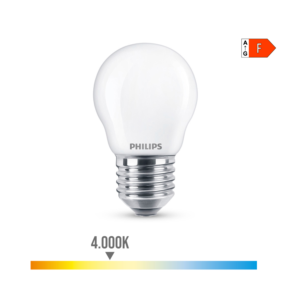 Lâmpada de led esférica e27 4 3w 470lm 4000k luz do dia ø4 5x7 8cm philips