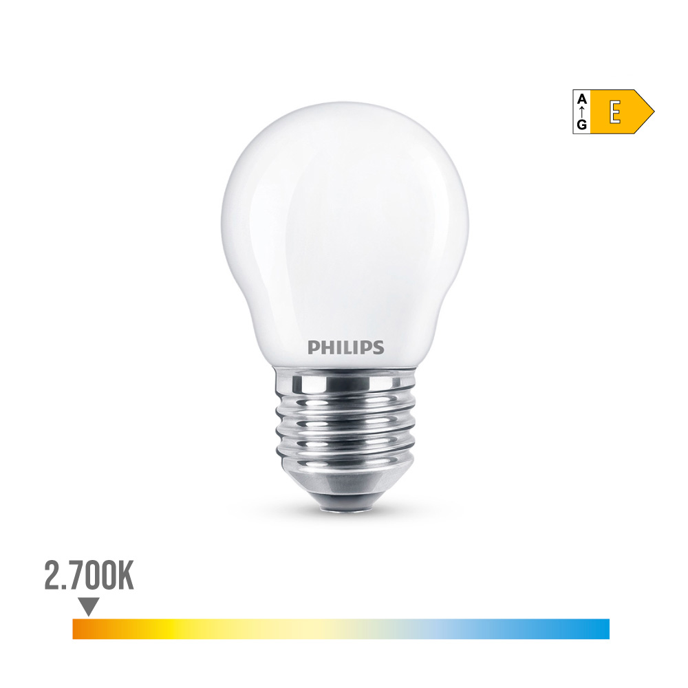 Lâmpada de led esférica e27 6 5w 806lm 2700k luz quente ø4 5x7 8cm philips