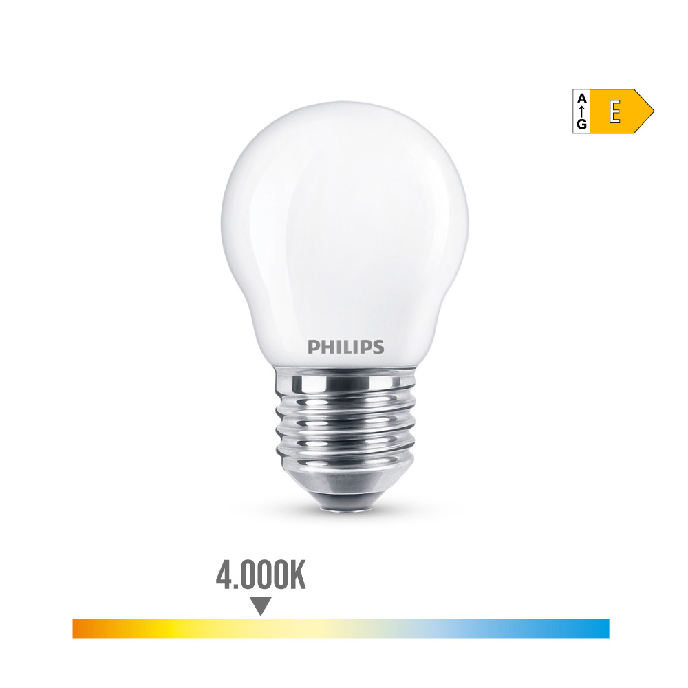Lâmpada de led esférica e27 6 5w 806lm 4000k luz do dia ø4 5x7 8cm philips