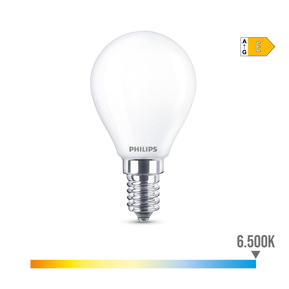Lâmpada esférica led e14 6 5w 806lm 6500k luz freda ø4 5x8cm philips