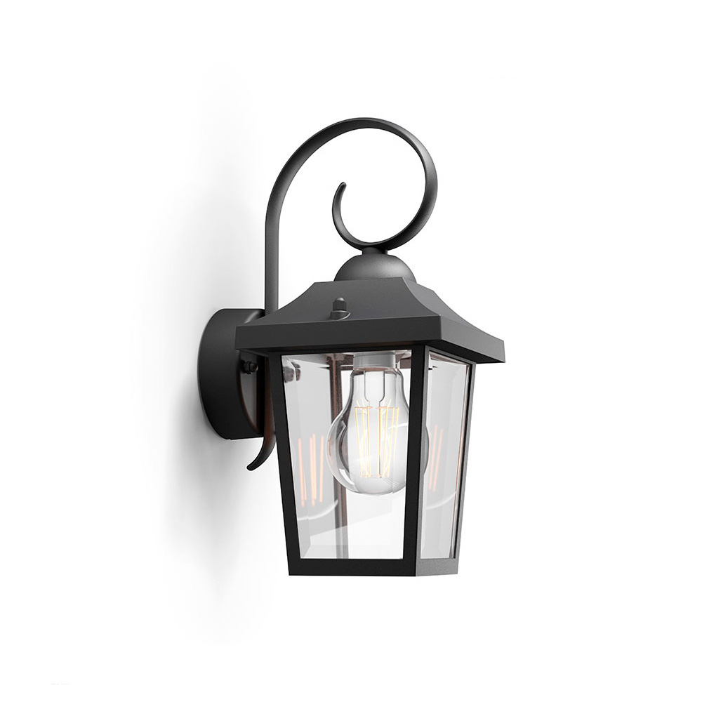 Candeeiro e27 preto buzzard philips