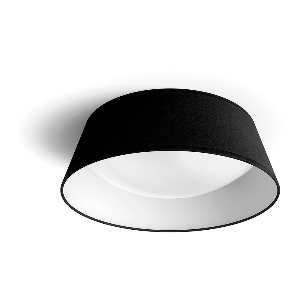Candeeiro led 14w 1100lm 3000k mod. dawn luz quente. cor preto ø34x12cm philips