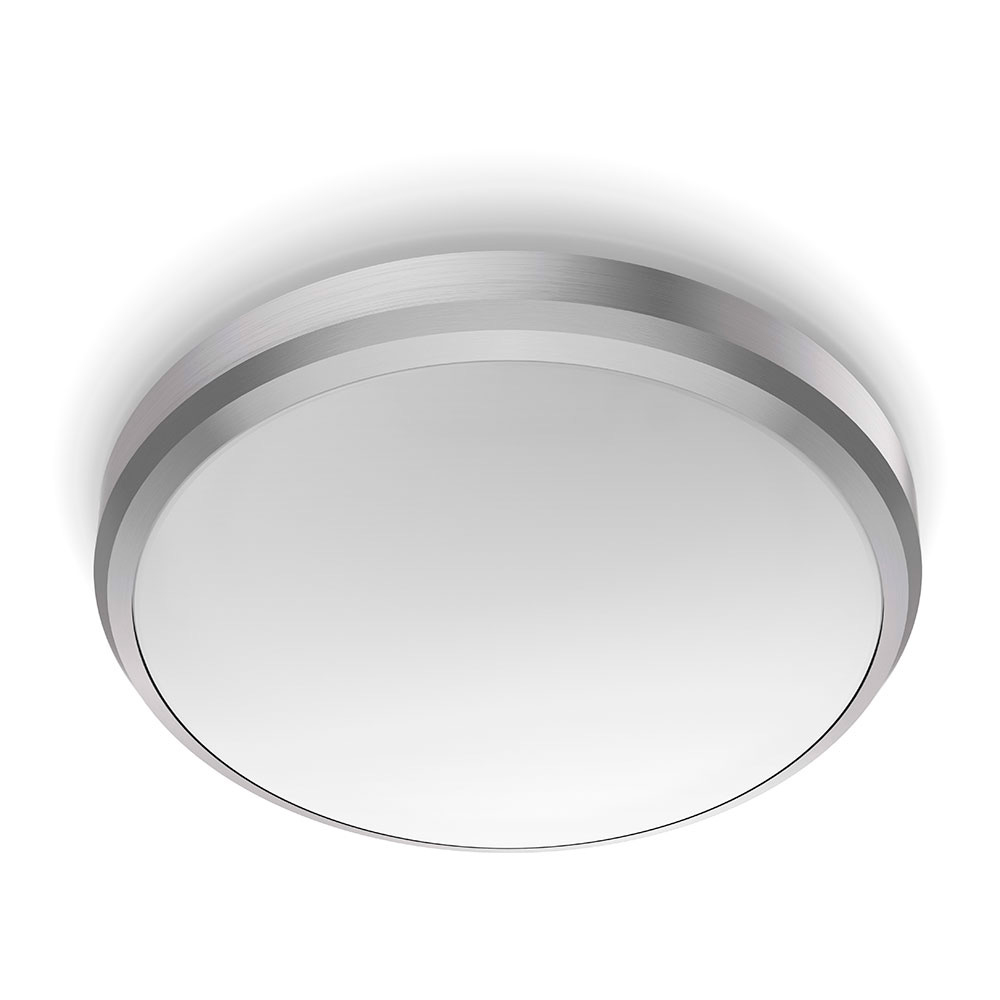 Candeeiro interior led 6w 640lm 4000k luz do dia. cor níquel (banheiro especial) ø22x7cm philips