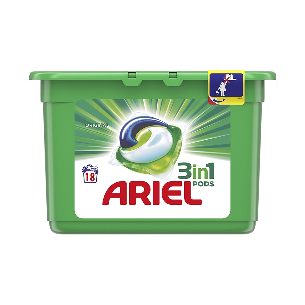 Ariel cláusulas 3 em 1 regular 18 doses detergente para roupa