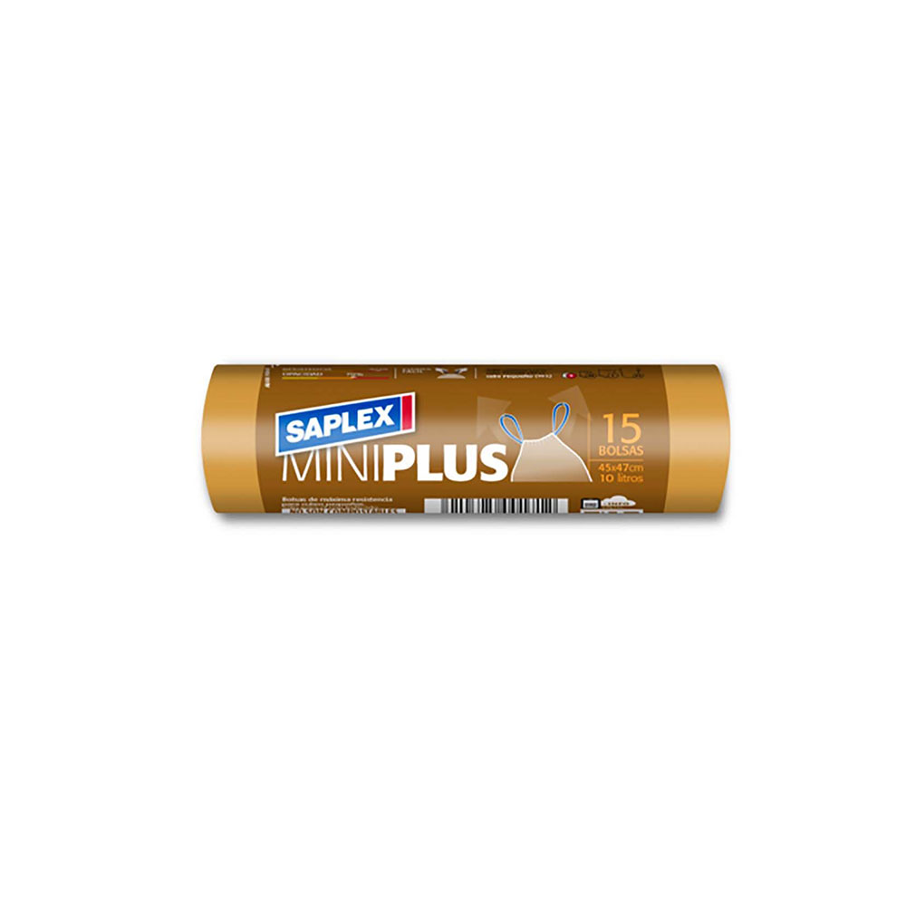 Saco de lixo miniplus 10l 15 unid. sapplex 45x47cm