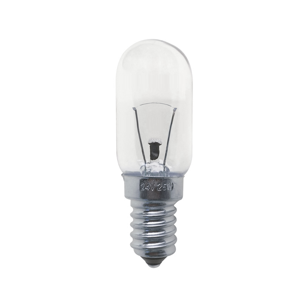 Lâmpada incandescente tubular transparente e14 25w 24v