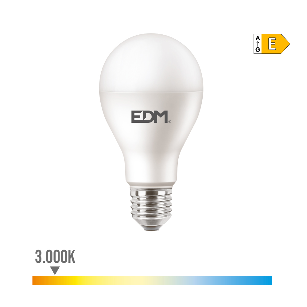 Lâmpada standard led e27 15w 1900lm 3000k luz quente ø6 8x12 8cm edm