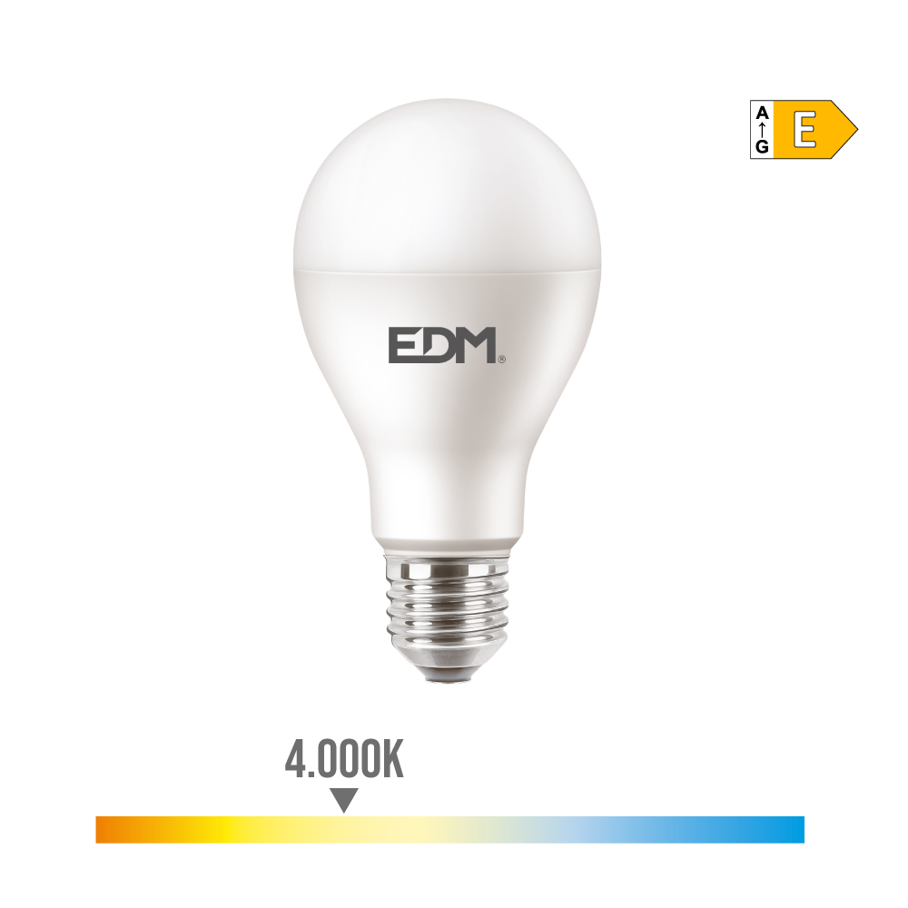 Lâmpada standard led e27 15w 1900 lm 4000k luz dia ø6 8x12 8cm edm