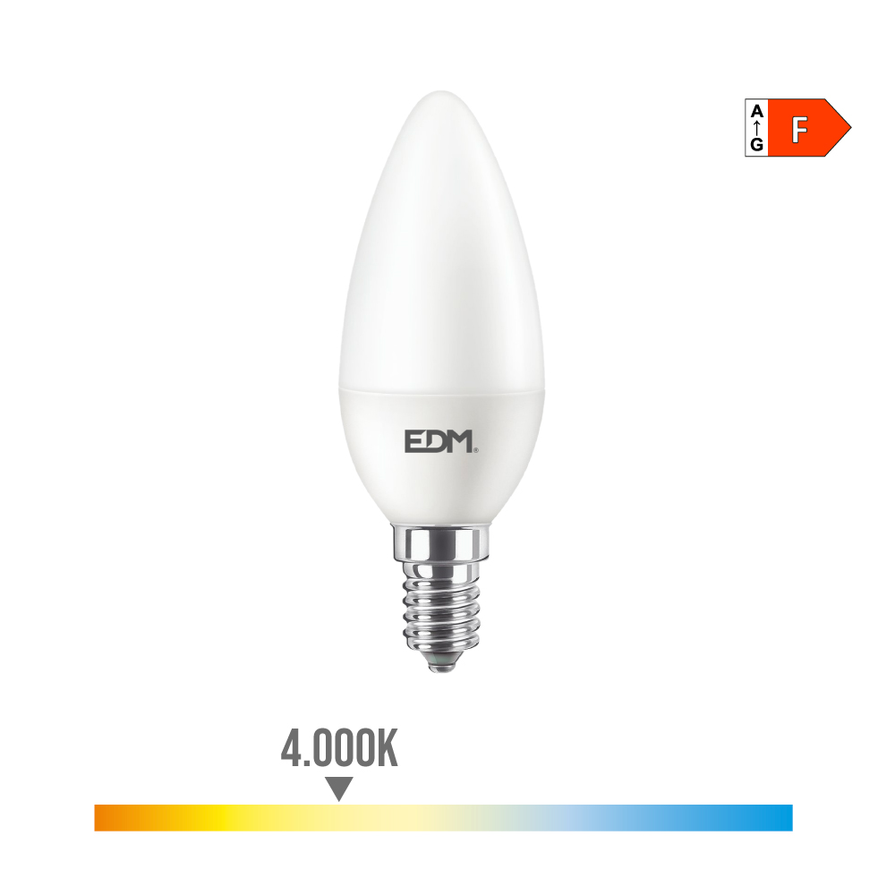 Lâmpada vela led e14 8w 806lm 4000k luz dia ø3 8x11 4cm edm
