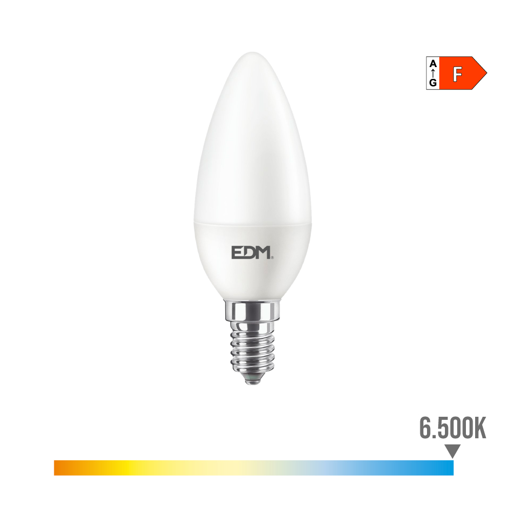 Lâmpada vela led e14 8w 806lm 6500k luz fria ø3 8x11 4cm edm