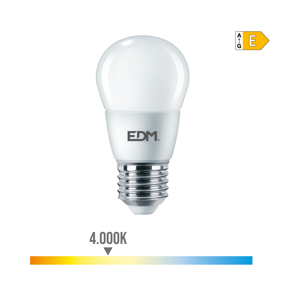 Lâmpada esférica e27 7w 806lm 4000k luz dia ø4 8x9 3cm edm