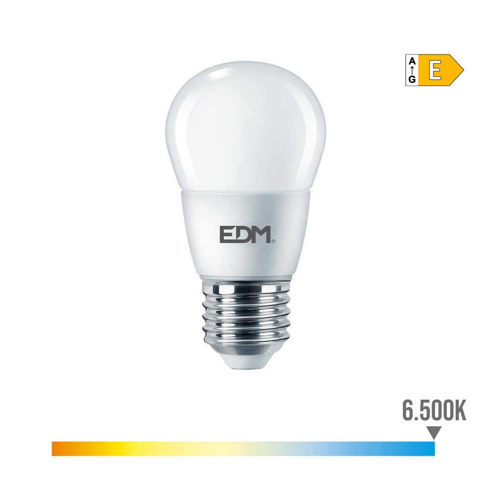 Lâmpada esférica e27 7w 806lm 6500k luz fria ø4 8x9 3cm edm