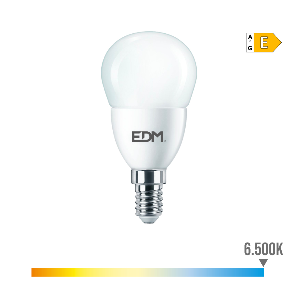 Lâmpada esférica e14 7w 806lm 6500k luz fria ø4 8x9 5cm edm