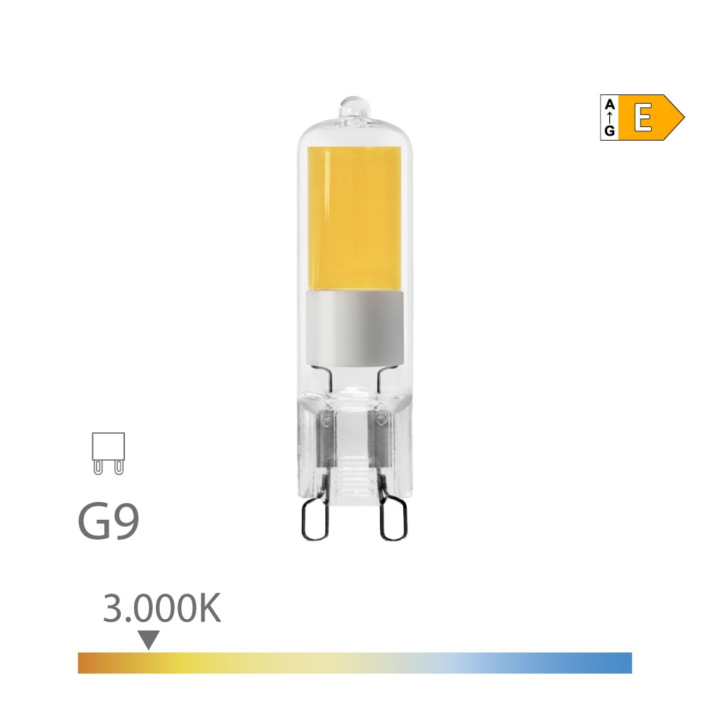 Lâmpada g9 led 5w 550lm 3000k luz quente vidro edm