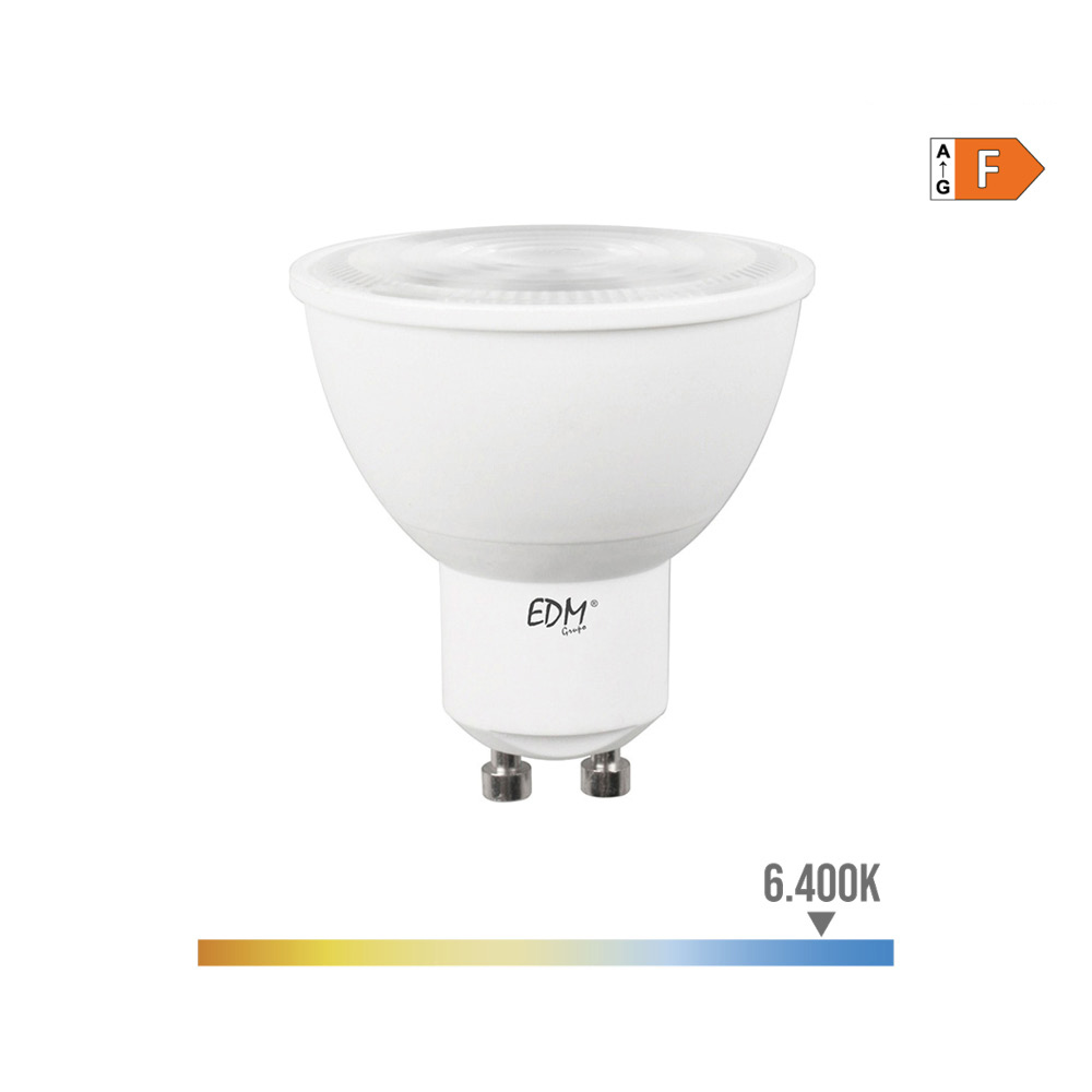 Lâmpada dicroica led gu10 7w 550lm 6400k luz fria 45° ø5x5 5cm edm