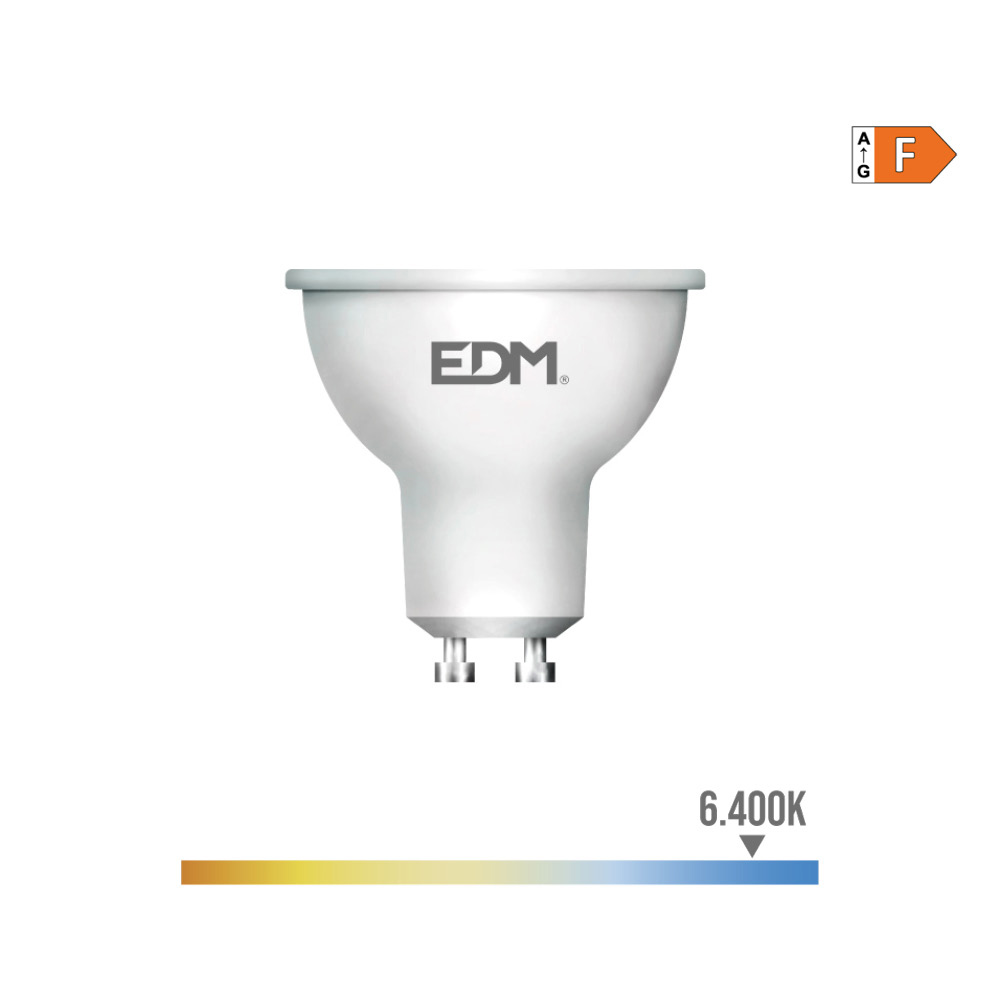 Lâmpada dicroica led gu10 5w 450lm 6400k luz fria ø5x5 5cm edm