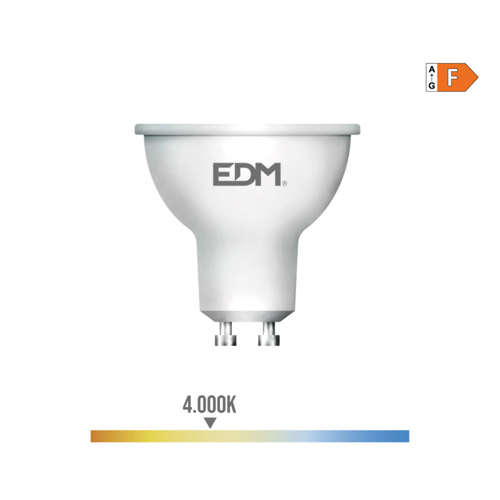 Lâmpada dicroica led gu10 5w 450lm 4000k luz do dia ø5x5 5cm edm
