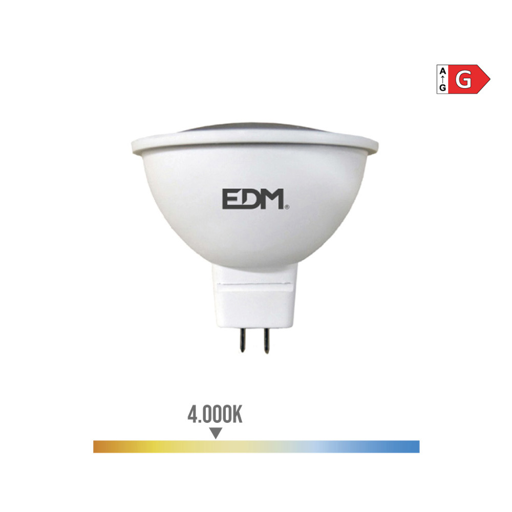 Lâmpada dicroica led mr16 (gu5.3) 5w 12v 450lm 4000k luz do dia ø5x5cm edm
