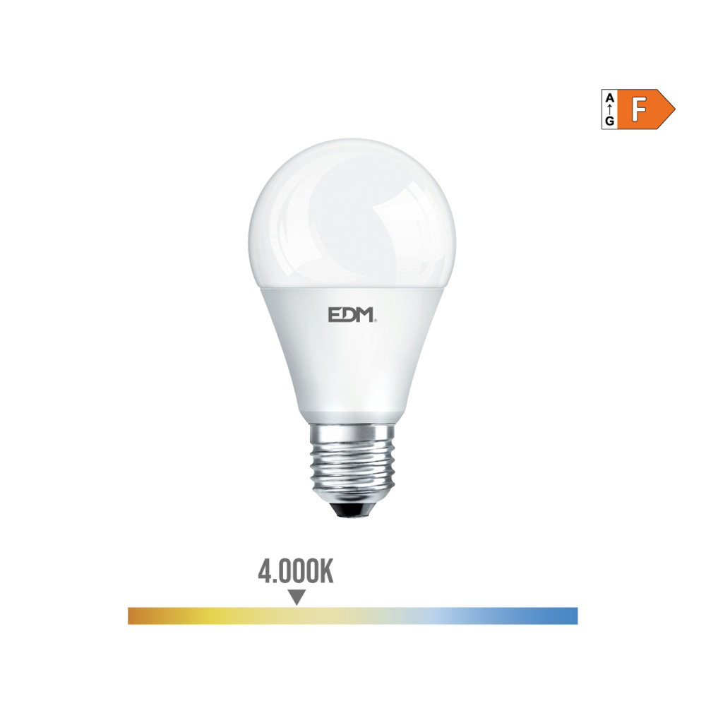 Lâmpada de led standard e27 12w 1154lm 4000k luz do dia ø5 9x11 5cm edm