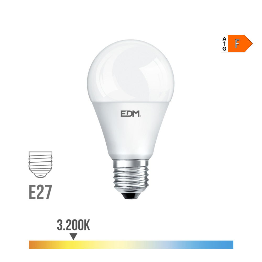 Lâmpada de led standard e27 20w 2100lm 3200k luz quente ø6 5x12 5cm edm