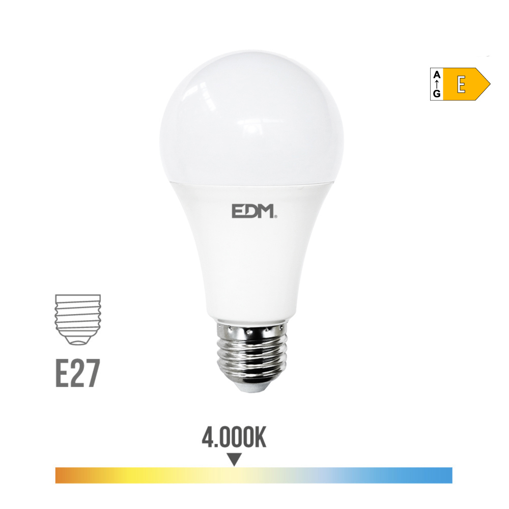 Llâmpada de led standard e27 24w 2700lm 4000k luz do dia ø7x13 6cm edm